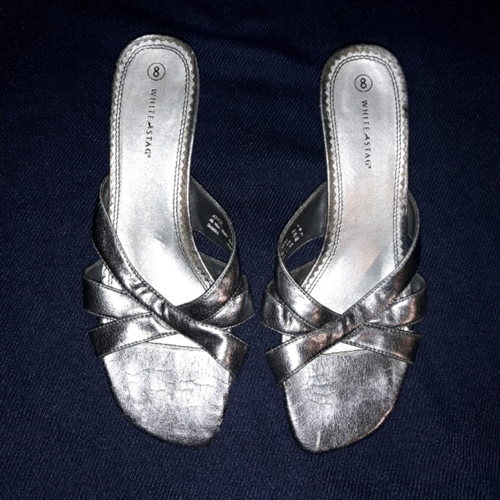 White Stag Silver High Heeled sandals Size 8